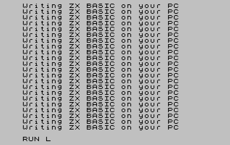 Writing ZX BASIC on your PC